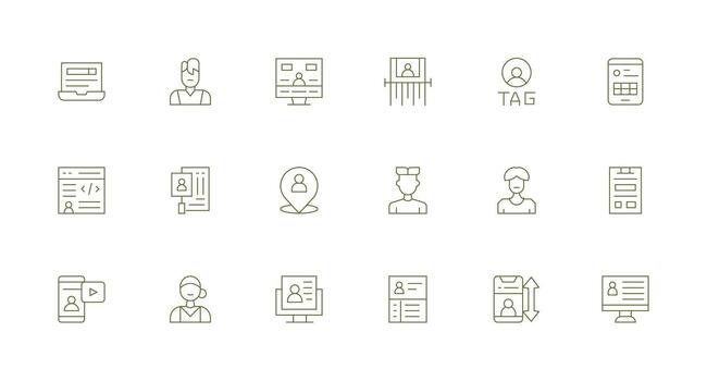 User Data featuring 18 Icons in Minimal Line Design Outline Icon Pack vector