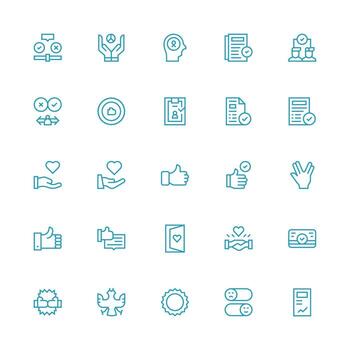 Acceptance Icon Collection with 25 Medium Stroke Outline Designs Scalable Icons for Cross-Platform Interfaces vector