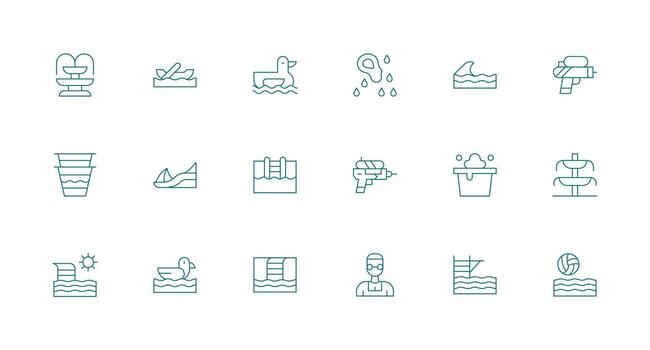Splash Icon Collection with 18 Minimal Line Designs Complete Icon Bundle for Web Design vector
