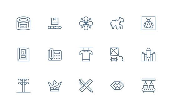 Line Visual Pack containing 15 Regular Line Icons Clean Icon Collection for Web Use vector