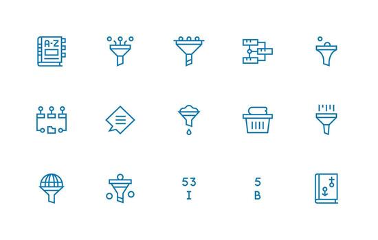 15 Regular Line Icons for Sorting Graphics Functional Icon Series vector