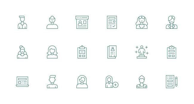 Registration featuring 18 Icons in Minimal Line Design Complete Icon Bundle for Web Design vector
