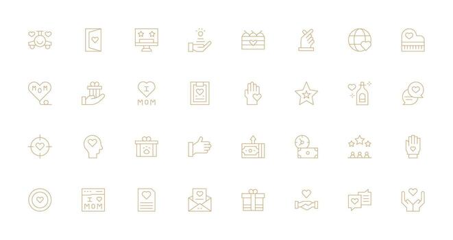 32 Thin Line Icons for Appreciation Graphics Multi-Purpose Icon Set vector