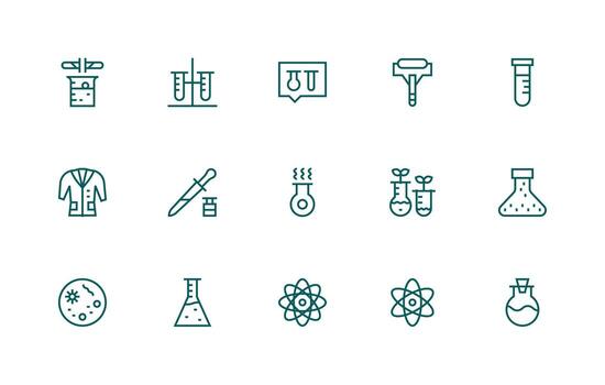 15 regular línea íconos para experimentar gráficos organizado glifo íconos para rápido diseño vector