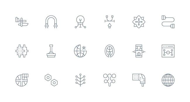 18 Minimal Line Designs for Connection Point Icons Minimal Icon Set for Interface Projects vector