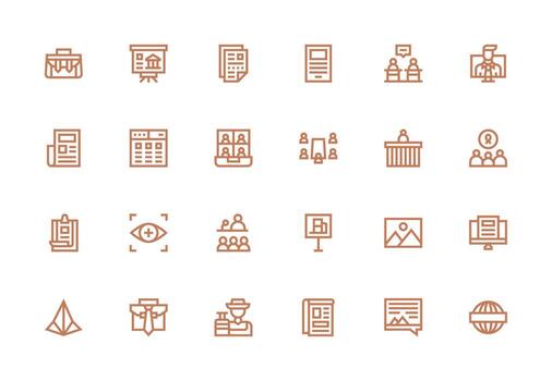 24 Thick Line Line Style Icons from Presentation Collection UI-Ready Icon Collection vector