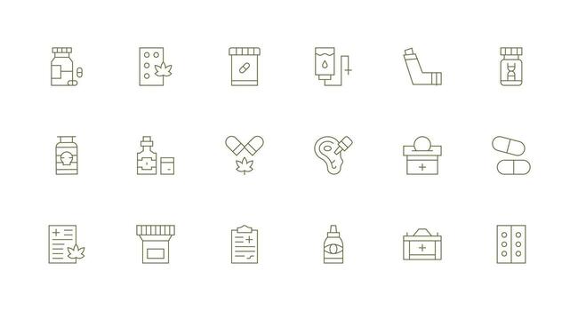 Medication featuring 18 Icons in Minimal Line Design Scalable Icons for All Themes vector