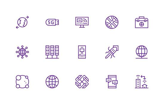 15 Regular Line Vectors for Network Theme Universal Icon Pack