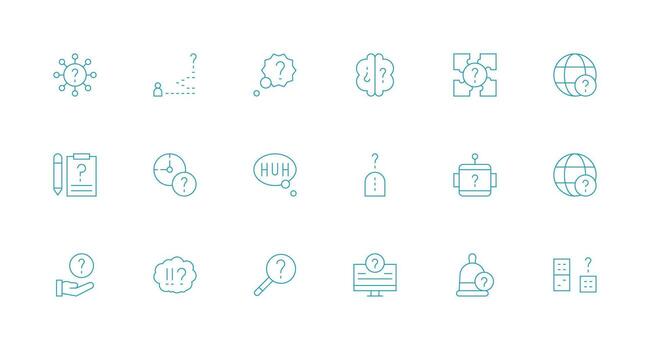 Unknown Icon Collection with 18 Minimal Line Designs Web and App Icon Pack Collection vector