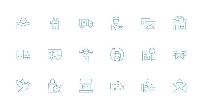 18 Minimal Line Vectors for Dispatch Theme Reusable Icon Set