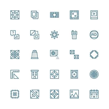 25 Icons for Square in Medium Stroke Outline Format Clean Icon Set Icon Pack for UI Projects vector