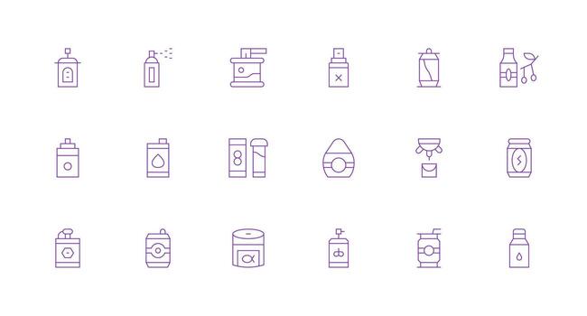 18 Icons for Can in Minimal Line Format Interface Icon Collection for Daily Projects vector