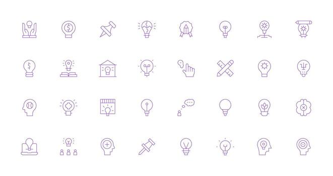 32 Thin Line Designs for Idea Icons Icons Built for Visual Consistency Pack vector