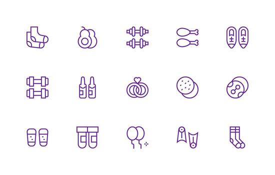 Pair including 15 Regular Line Illustrations Sharp Icons for Presentations vector