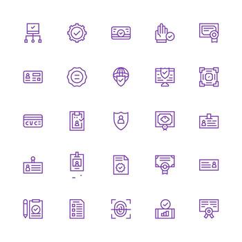 25 Icons for Verification in Medium Stroke Outline Format Fully Editable Icon Set for Web vector