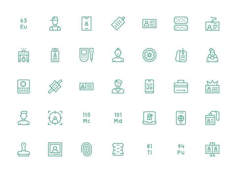 35 Regular Clean Line Vectors for Identification Theme Clean Icon Set Icon Pack for UI Projects