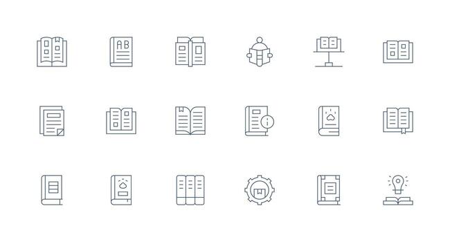 18 mínimo línea vectores para manuales tema núcleo icono colección para diario Tareas