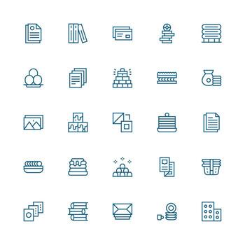 apilar diseño íconos presentando 25 en medio carrera contorno estilo icono conjunto para proyectos vector