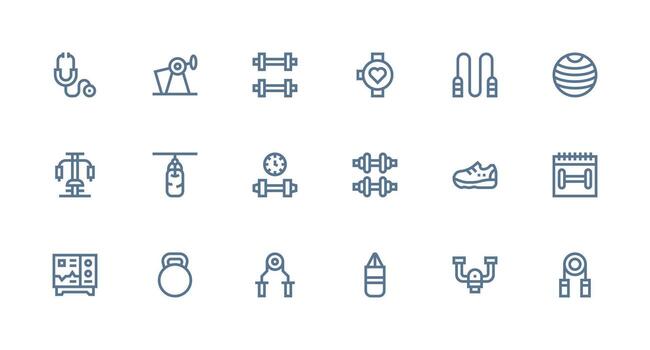 Strong Stroke Line Icons from Cardio Set with 18 Vectors Clean Icon Set Icon Pack for UI Projects