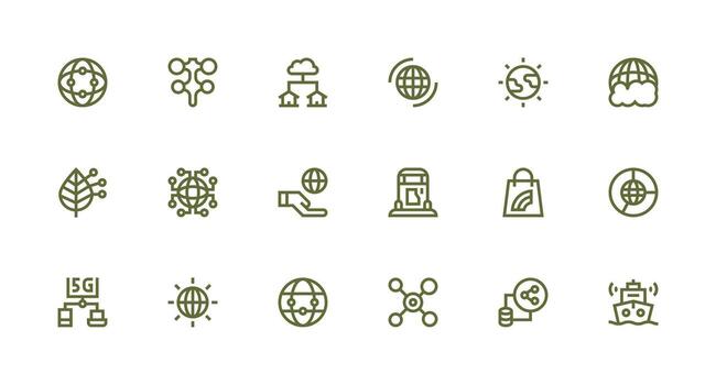 conectividad diseño íconos presentando 18 en fuerte carrera línea estilo optimizado icono paquete para digital productos vector