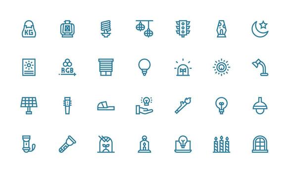 Light Set with 28 Bold Line Icons Well-Structured Icons for Creative Use vector