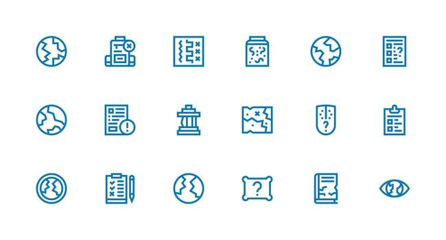 Incomplete featuring 18 Icons in Strong Stroke Line Design Responsive Icon Set for Flexible Layouts vector