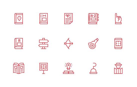 15 regular línea estilo íconos desde guía colección versátil icono colección para diseñadores vector