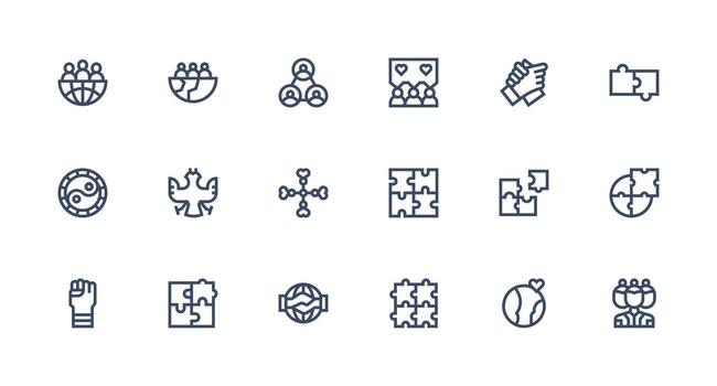 Strong Stroke Line Icons from Unity Set with 18 Vectors Essential Icon Set for Teams