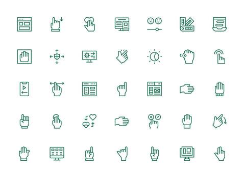 regular limpiar línea estilo ui íconos con 35 vectores ui icono conjunto