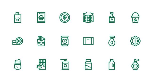 Strong Stroke Line Style Packaging Icons with 18 Vectors High-Resolution Icons for Any Platform
