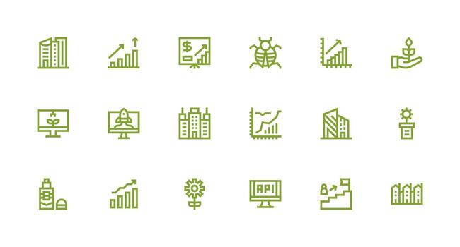 desarrollo visual paquete conteniendo 18 fuerte carrera línea íconos de confianza íconos para todas interfaces vector