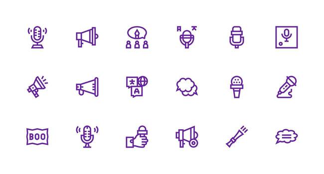 18 Icons for Speech in Strong Stroke Line Format Design Ready Icon Set for Teams vector