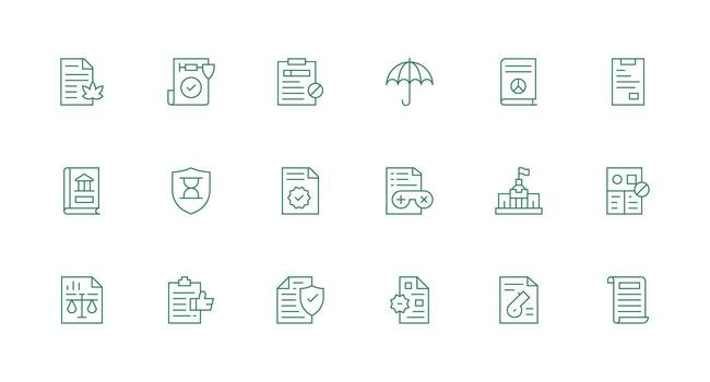 18 Minimal Line Style Icons from Policy Collection Interface Icon Collection for Daily Projects vector