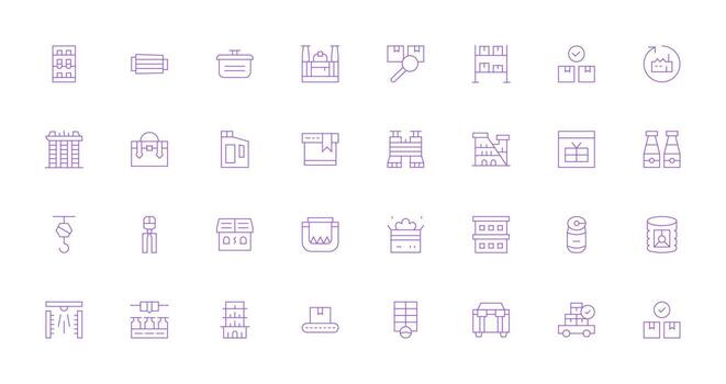32 Icons for Logistic in Thin Line Format Design Ready Icon Set for Teams vector
