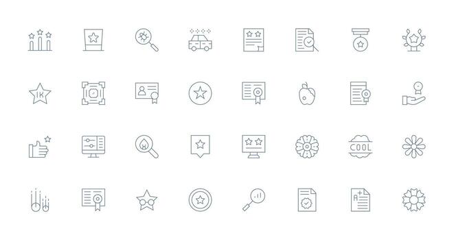 32 Thin Line Vectors for Quality Theme High-Resolution Icons for Any Platform