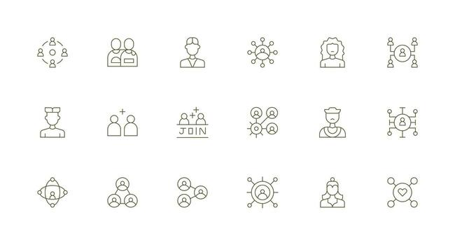 Minimal Line Icons from Social Network Set with 18 Vectors Professional Icon Pack for Development Work