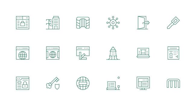 Portal Icon Set with 18 Minimal Line Graphics Versatile Icon Collection for Designers vector