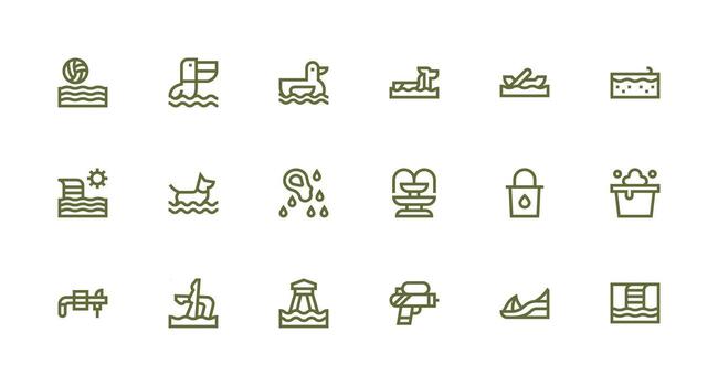 18 Icons for Splash in Strong Stroke Line Format Icons Built for Visual Consistency Pack vector