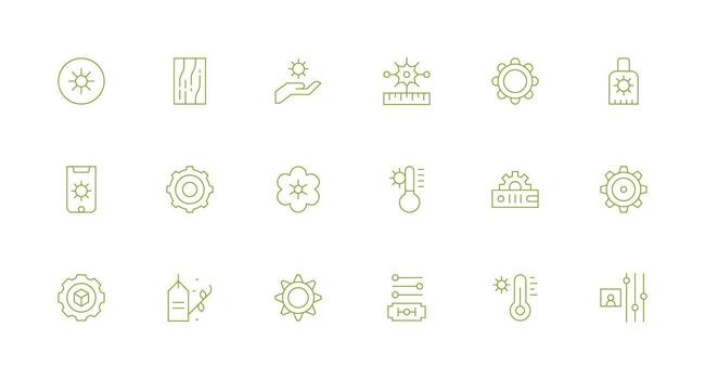 18 mínimo línea vectores para parámetros tema universal icono paquete