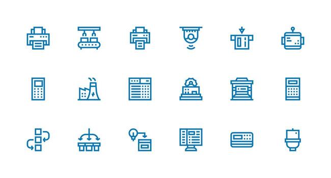 18 salida íconos en fuerte carrera línea estético icono conjunto vector