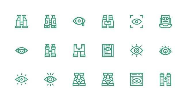 fuerte carrera línea estilo observar íconos con 18 vectores editable icono colección