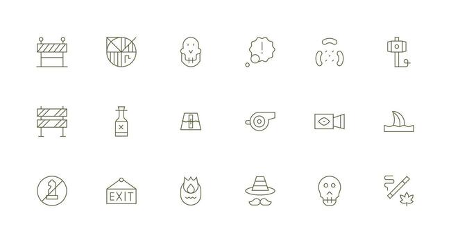 18 mínimo línea diseños para precaución íconos alta resolución íconos para ninguna plataforma vector