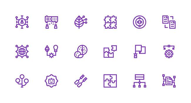 Strong Stroke Line Icons from Integration Set with 18 Vectors Display Icon Pack