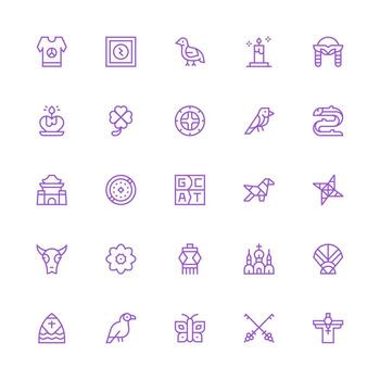 Symbolism Set with 25 Medium Stroke Outline Icons Neatly Designed Icons for Web Platforms vector