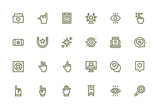 24 Thick Line Line Style Icons from Highlight Collection UI Icon Set vector