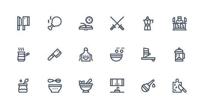 preparación presentando 18 íconos en fuerte carrera línea diseño sensible icono conjunto para flexible diseños vector