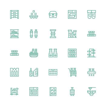 contenedores incluso 25 medio carrera contorno ilustraciones flexible icono sistema para web interfaces vector