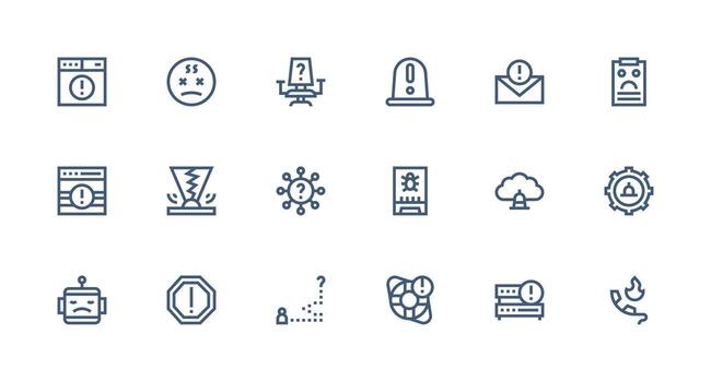 18 Strong Stroke Line Style Icons from Issue Collection Multi-Purpose Icon Pack for Templates vector