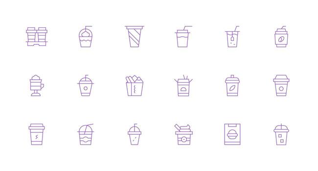18 Minimal Line Vectors for To Go Theme Balanced Icon Set for Functional Design
