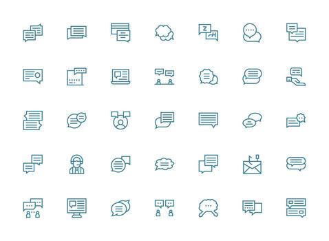 Reply featuring 35 Icons in Regular Clean Line Design Flexible Icon System for Web Interfaces vector